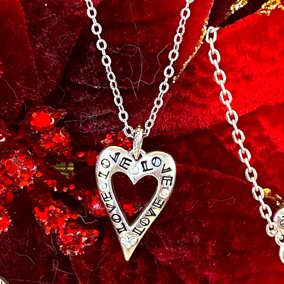 Brighton BELLA MIA Crystal Heart Reversible Necklace Bracelet Earrings RARE - Picture 5 of 16